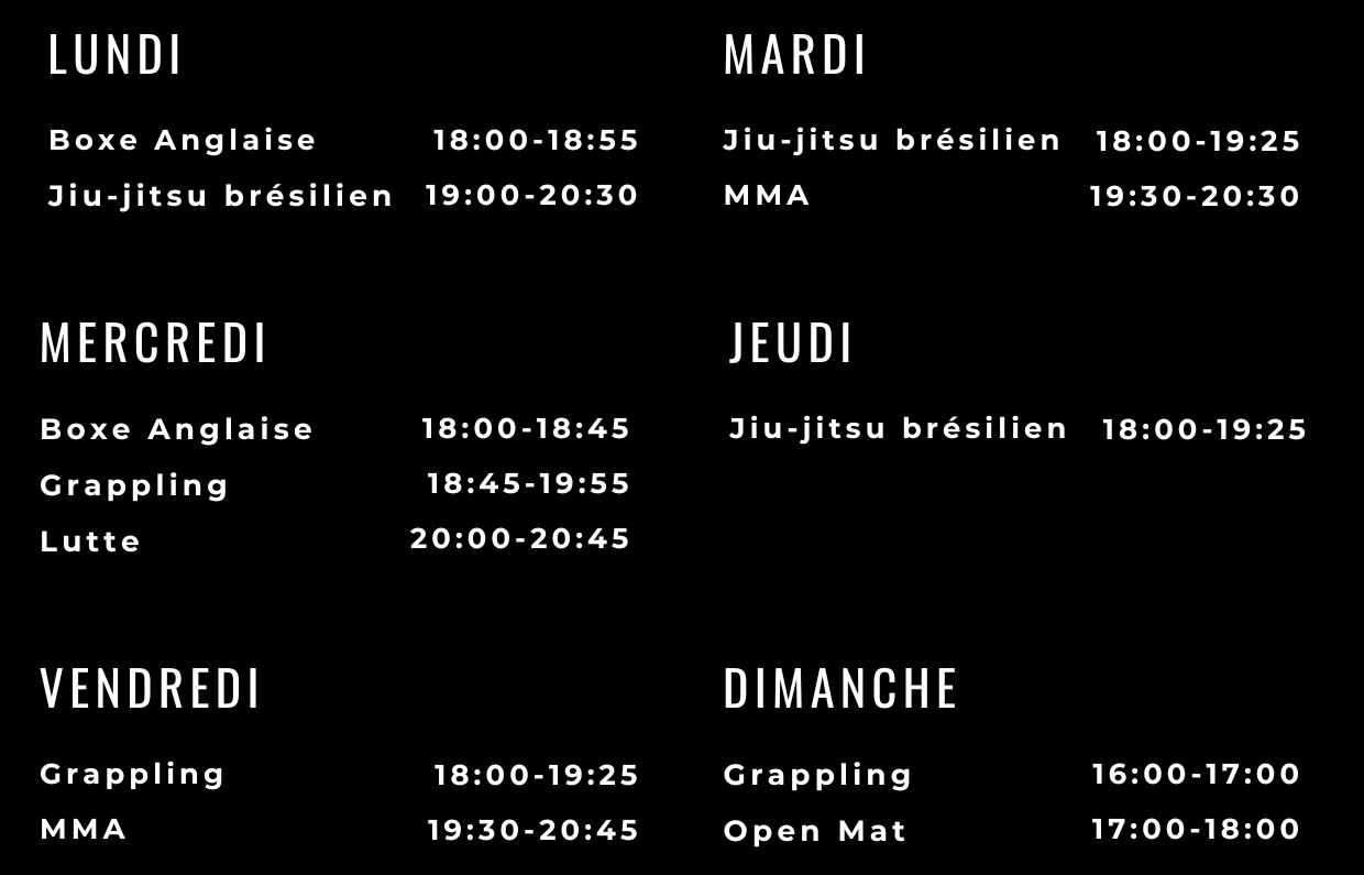 Planning hebdomadaire